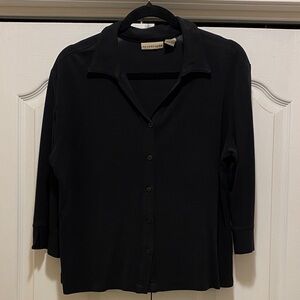Apostrophe Charcoal Button-Up Blouse